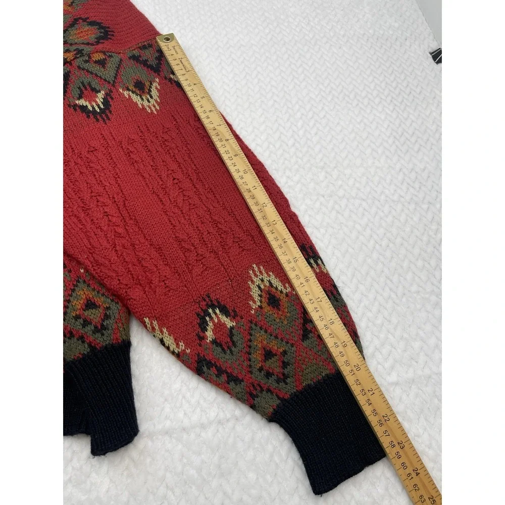 Vintage AGGIO Acrylic Wool Knit Sweater Men's‎ XL Aztec Navajo Coogi Cosby